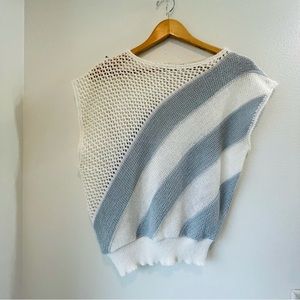 Vintage “Made in Italy” 80s knit crocheted cap-sleeve top blouse size S/M